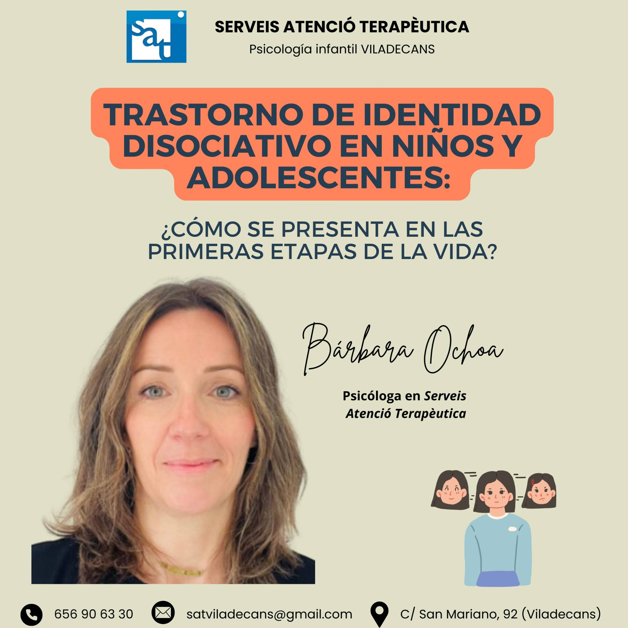 Imagen que ilustra el título del blog "Trastorno de Identidad Disociativo en niños y adolescentes: ¿Cómo se presenta en las primeras etapas de la vida?", con un fondo suave y profesional.