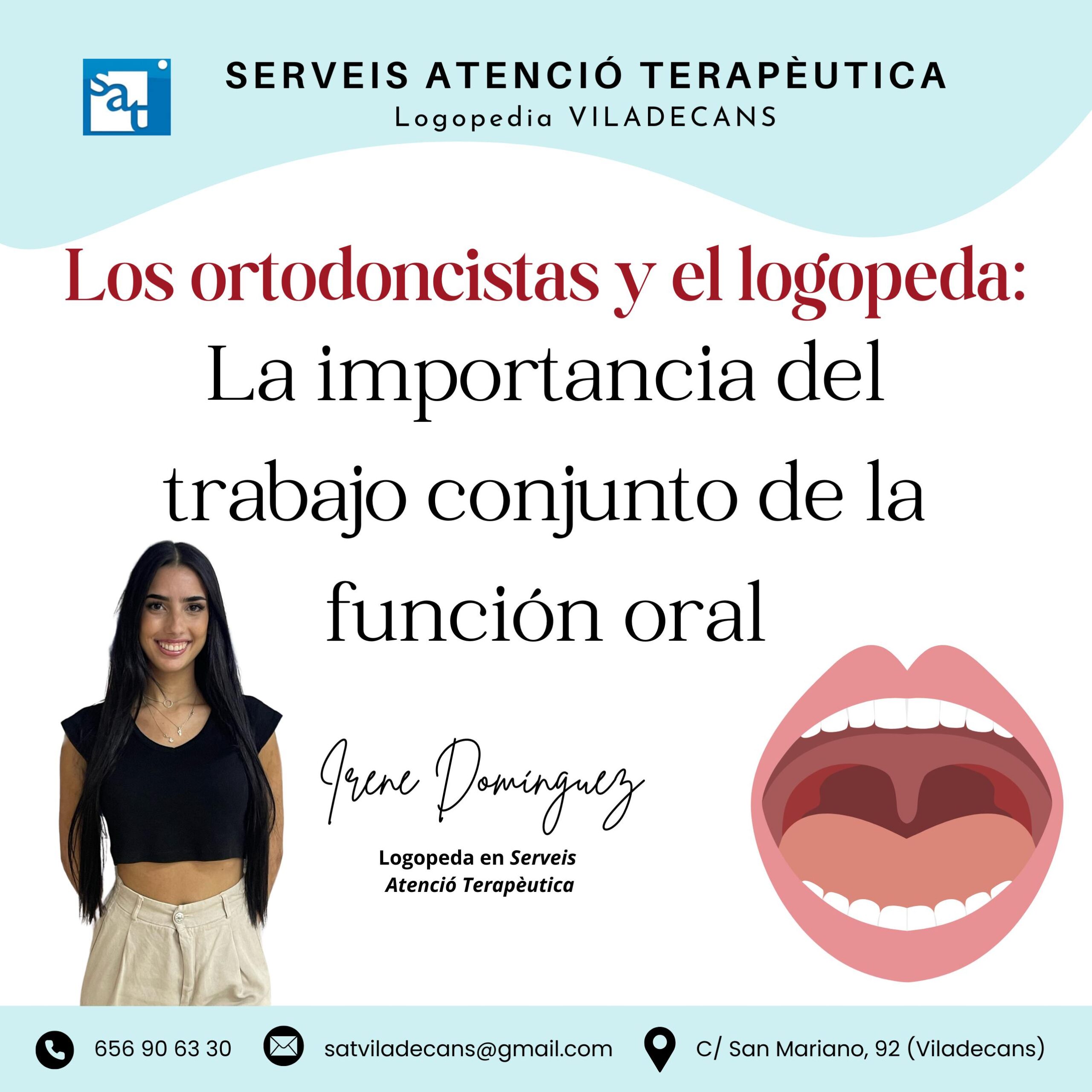 Logopeda trabajo oral Viladecans Logopeda trabajando la función oral con un paciente en Viladecans junto a ortodoncista.