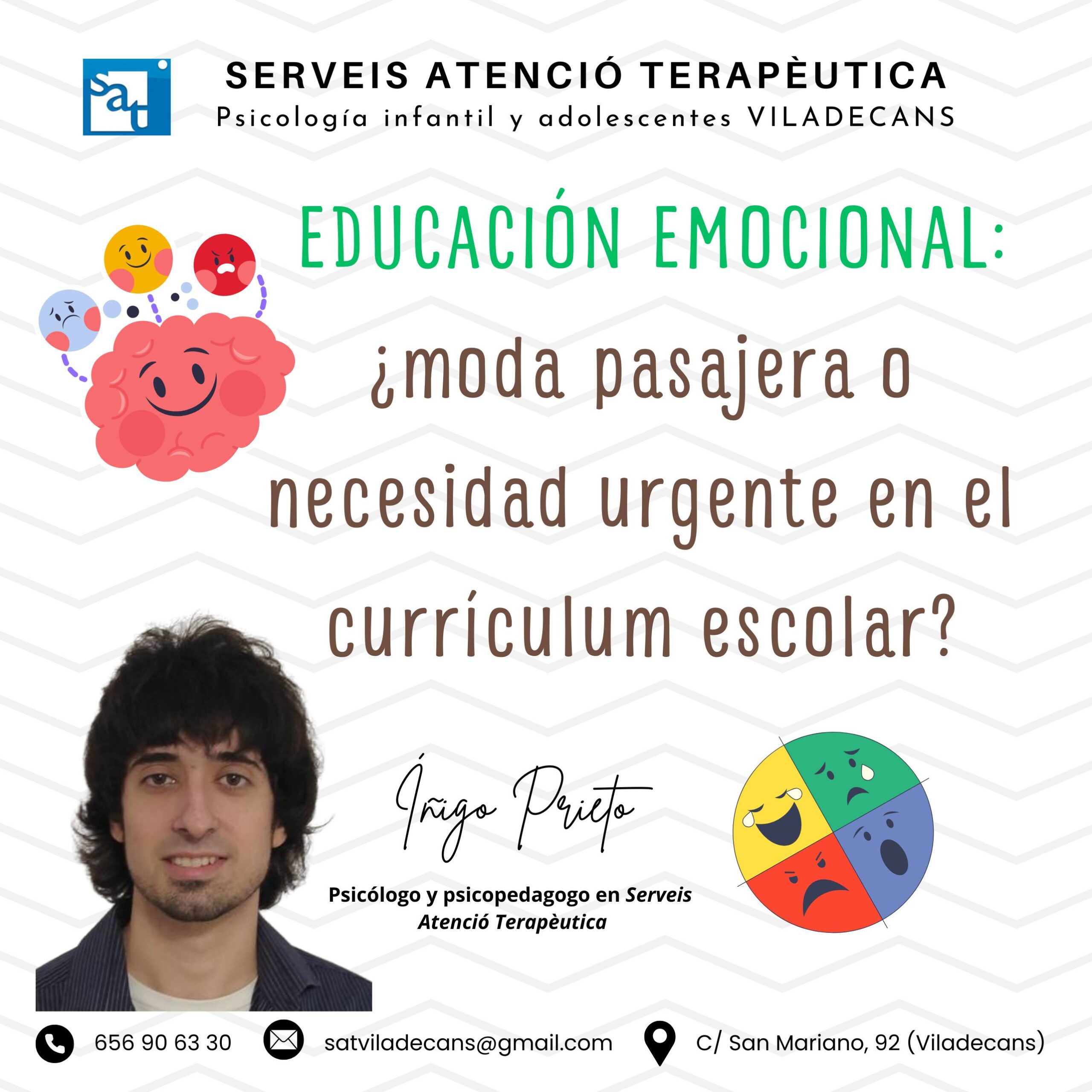 Psicólogo educación emocional Viladecans La educación emocional, clave en el desarrollo integral según Íñigo Prieto, psicólogo en Viladecans