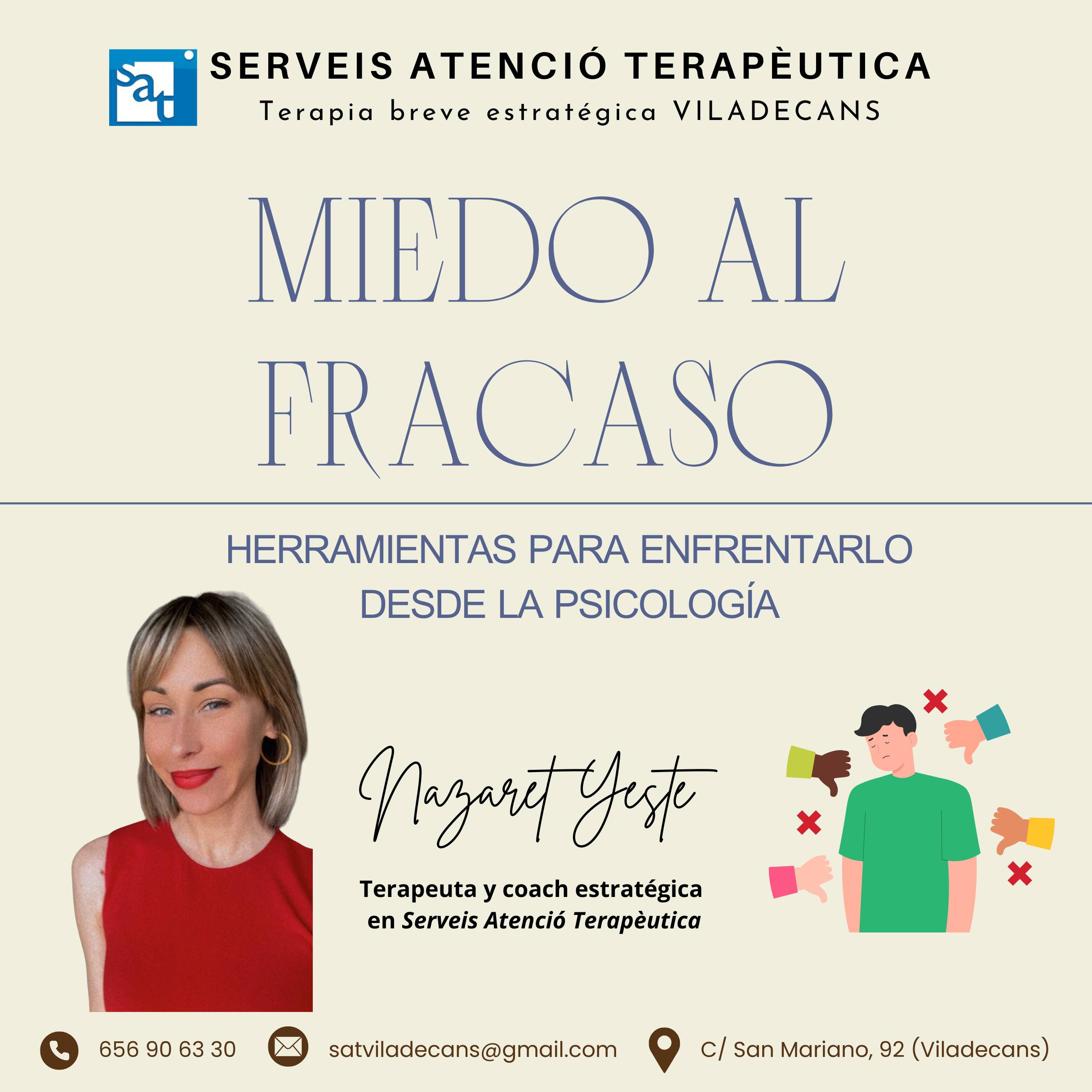 Miedo al fracaso Afrontar el miedo al fracaso con el acompañamiento de una psicóloga en Viladecans puede marcar la diferencia en tu bienestar.