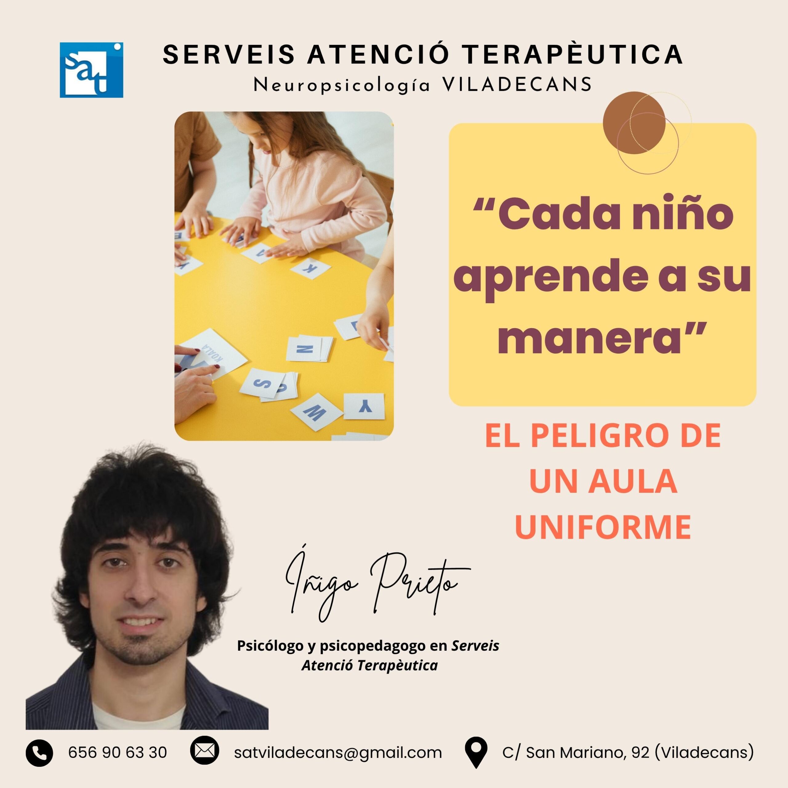 Psicólogo aprendizaje Viladecans Psicólogo aprendizaje Viladecans. Cada niña y niño aprende a su manera: respetar las diferentes maneras de aprender es clave para una educación inclusiva y emocionalmente segura.