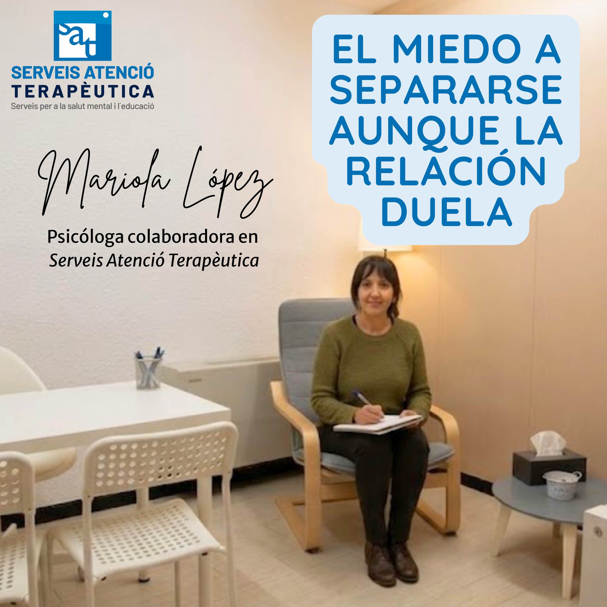 Imagen introductoria de un artículo sobre psicóloga Viladecans miedo separación, con el título del blog sobre el miedo a separarse aunque la relación duela en un contexto de psicología.