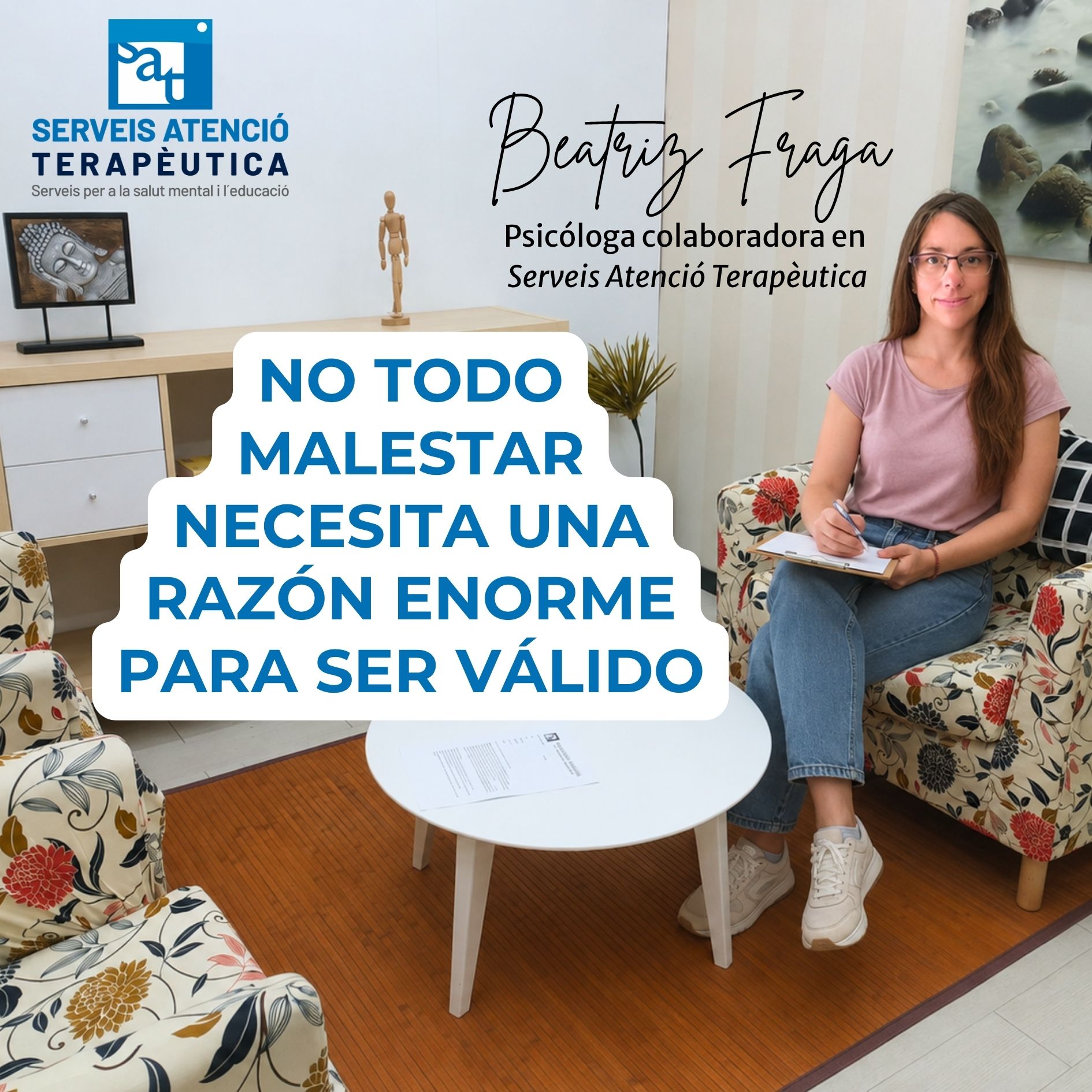 Psicóloga en Viladecans reflexiona sobre el malestar emocional y su validación